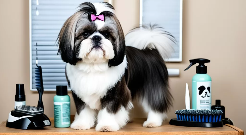Cuidados com o Pelo Branco e Preto do Shih Tzu