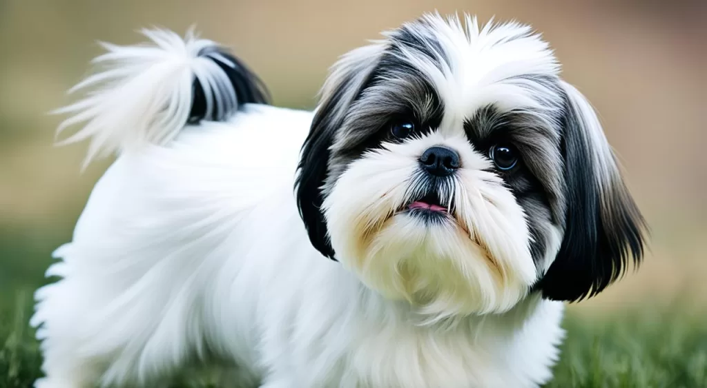 Pelagem Branca e Preta Shih Tzu