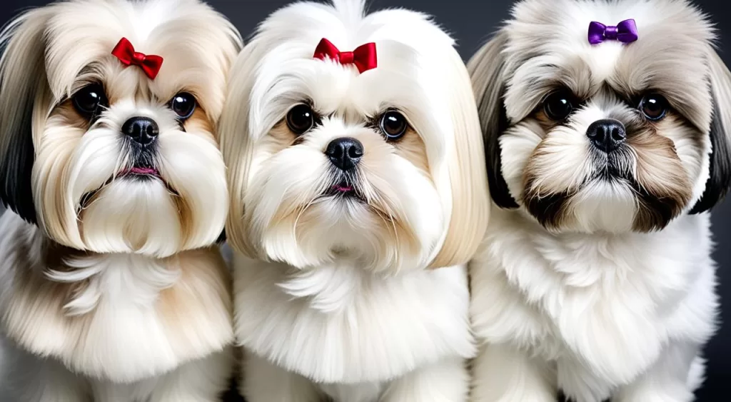 tendências em coloração branca para shih tzu