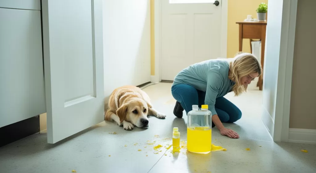 cuidados com cachorro vomitando amarelo