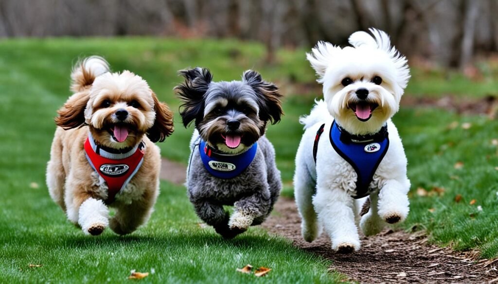 exercícios e atividade física poodle com shih tzu