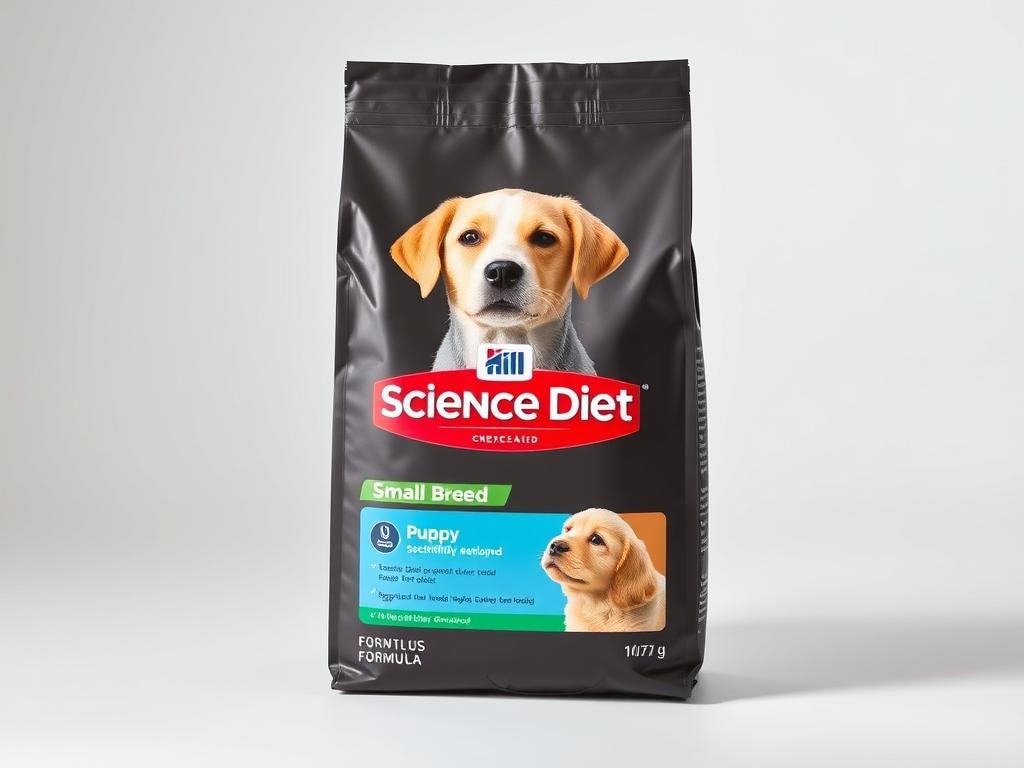 Embalagem da ração Hill's Science Diet para filhotes de raças pequenas Embalagem da ração Hill's Science Diet para filhotes de raças pequenas
